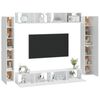 vidaXL TV Cabinet Set Set of 8 White Engineered wood Standard