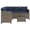 vidaXL Patio Sofa Gray PE rattan L-shape UV-resistant materials