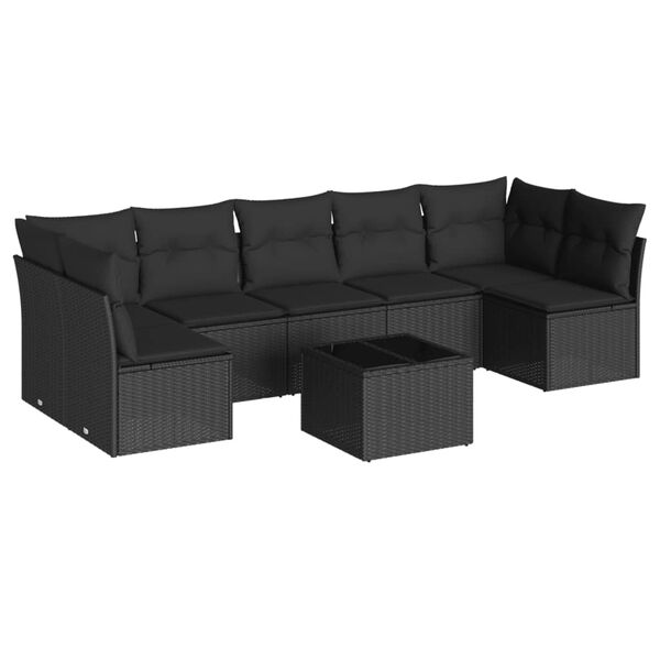 vidaXL Garden Sofa Set Black