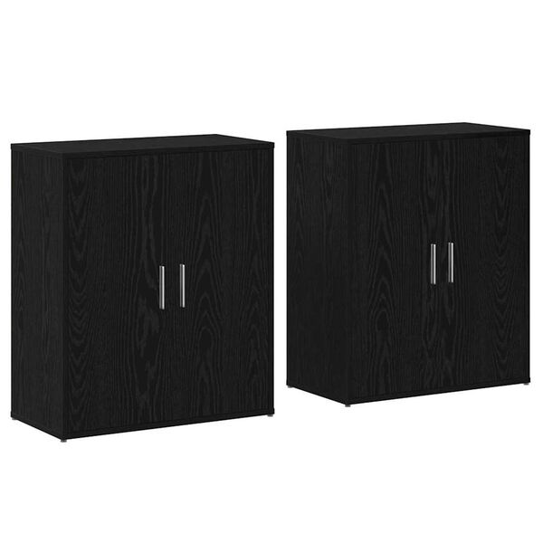 vidaXL Sideboard 2 pcs Black Oak 23.62 x 12.20 x 27.56 in