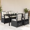 vidaXL Garden Dining Set Black Poly Rattan Medium UV-resistant materials