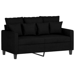 vidaXL 2-Seater Sofa Black Polyester, Metal 2-Seater Rectangular