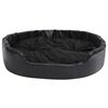 vidaXL Dog Bed Black Faux Leather Medium Dog Bed Rectangular