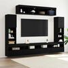 vidaXL TV Cabinet Set Wall-mounted 6 pcs Black oak Engineered wood