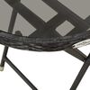 vidaXL 3 Piece Bistro Set with Cushions Black Poly Rattan and Glass
