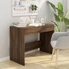 vidaXL Desk Brown Oak Engineered Wood Medium Desk Rectangular Modern