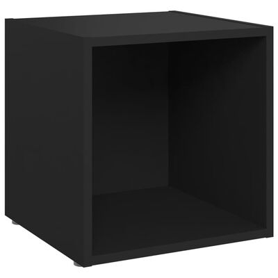 vidaXL TV Cabinets 2 pcs Black 14.6"x13.8"x14.6" Chipboard