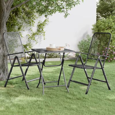 vidaXL Patio Table 23.6"x23.6"x28.3" Expanded Metal Mesh Anthracite