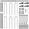 vidaXL Garden Fence 4 pcs Grey 22.31 x 3.28 ft Powder-coated Steel