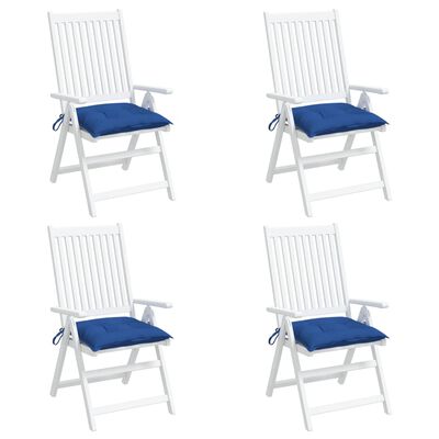 vidaXL Chair Cushions 4 pcs Blue 19.7"x19.7"x2.8" Fabric