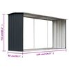 vidaXL Garden Log Storage Shed Galvanized Steel 129.9"x36.2"x60.2" Anthracite