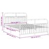 vidaXL Bed Frame White Steel Full Bed Frame Rectangular Modern