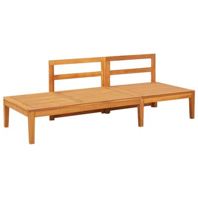 vidaXL Patio Bench with Table Cream White Cushions Solid Acacia Wood
