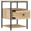 vidaXL Bedside Cabinet Set of 2 Sonoma oak Engineered wood, Iron Medium