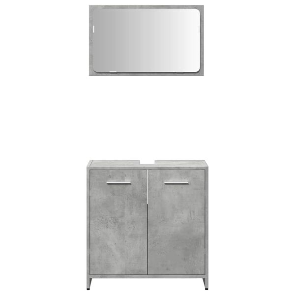 vidaXL Bathroom Cabinet With Mirror Concrete Grey Engineered Wood Medium