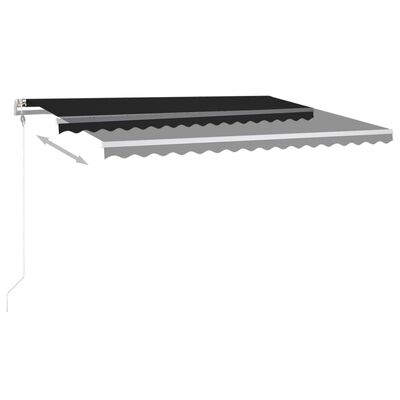 vidaXL Manual Retractable Awning with LED 157.5"x118.1" Anthracite
