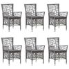 vidaXL 7 Piece Patio Dining Set Poly Rattan Gray