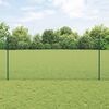 vidaXL Fence with Post Green 3.94 x 82.02 ft Steel and PVC
