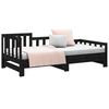 vidaXL Day Bed Black Solid pine wood Double Expandable Day Bed