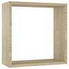 vidaXL Wall Cube Shelf Set of 3 Sonoma oak MDF Large, Medium, Small