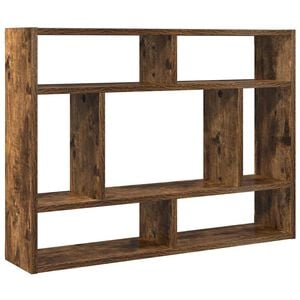 vidaXL Wall Shelf Smoked Oak Engineered Wood 29.5 x 6.3 x 21.7 in