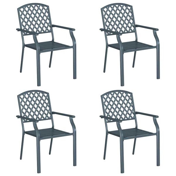 vidaXL Garden Chair 4 pcs Anthracite 22.05 x 25.59 x 35.04 in Steel