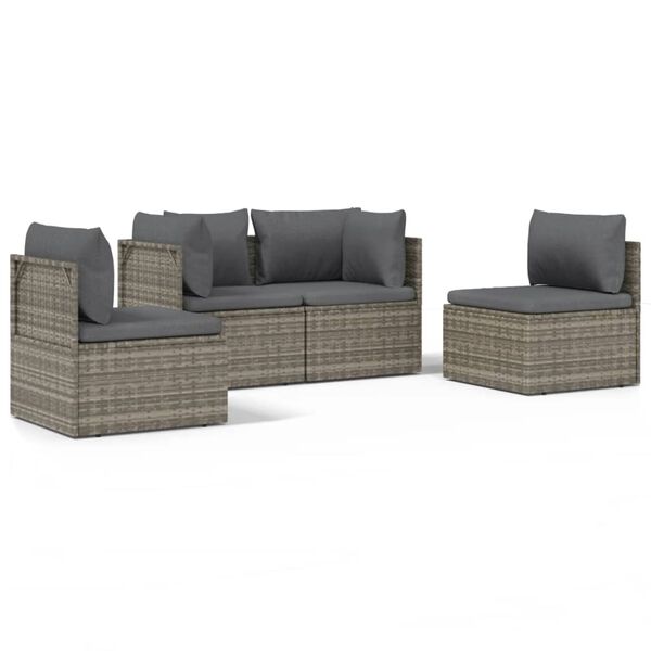 vidaXL Garden Lounge Set Grey, Dark Grey