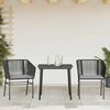 vidaXL Garden Dining Set Black Poly Rattan 31.5x31.5x29.1 in