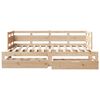vidaXL Daybed With Trundle Natural Solid pine wood Twin