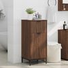 vidaXL Bathroom Cabinet with Drawer Brown Oak 15.55 x 14.17 x 34.65 in