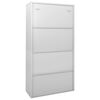 vidaXL Office Cabinet Light Grey Steel, Tempered Glass Medium