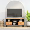 vidaXL TV Cabinet Natural Wood Solid Acacia Wood Medium TV Cabinet