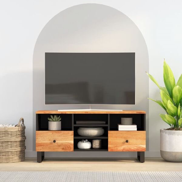 vidaXL TV Cabinet Natural Wood Solid Acacia Wood Medium TV Cabinet