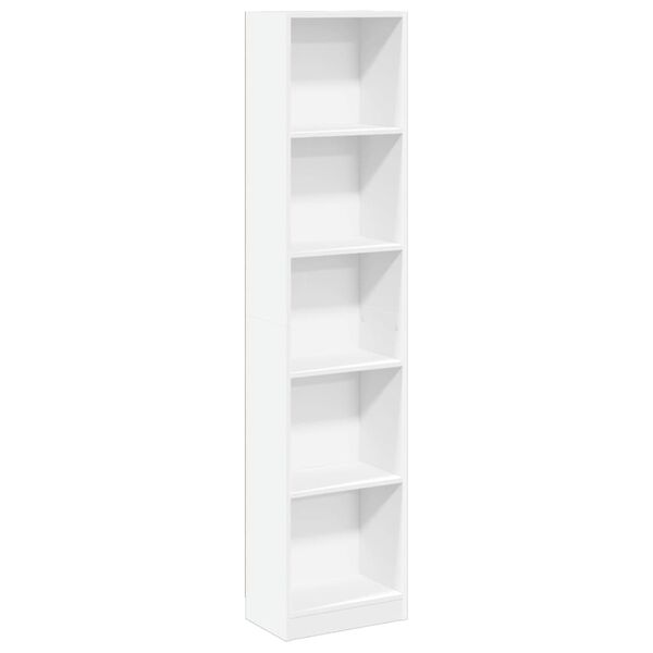 vidaXL Bookcase White Engineered Wood Tall Bookcase Rectangular
