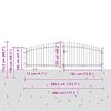 vidaXL Garden Gate with Lock Gray 125 x 400 cm Steel