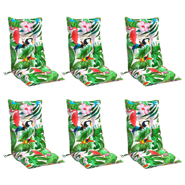 vidaXL Highback Chair Cushion Set of 6 Multicolor