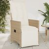 vidaXL Reclining Garden Chair Beige Poly Rattan Single
