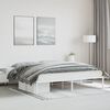 vidaXL Bed Frame White Steel Double Bed Frame Rectangular Modern
