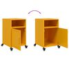 vidaXL Bedside Cabinet Set of 2 Mustard Yellow Cold-rolled Steel Medium