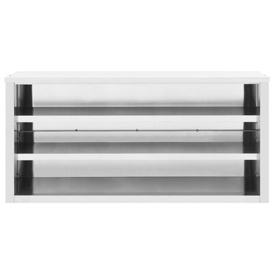 vidaXL Kitchen Wall Cabinet 59.1"x15.7"x29.5" Stainless Steel