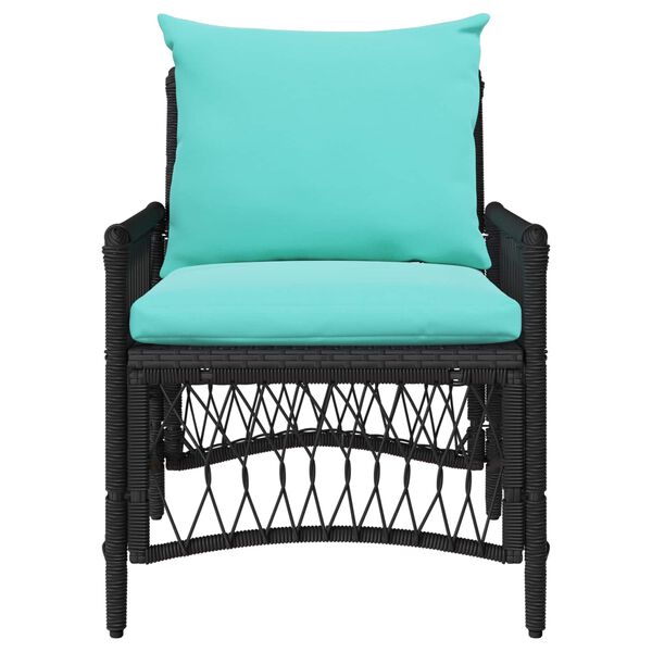 vidaXL Garden Chair with Cushion Black 73 x 61 x 77 cm Poly Rattan