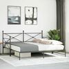 vidaXL Daybed With Trundle Black Steel Twin