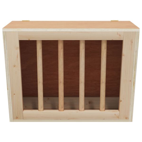 vidaXL Rabbit Hay Feeder 9.8"x7.3"x8.1" Solid Wood Fir
