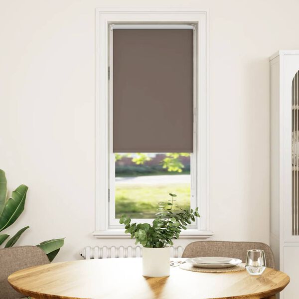 vidaXL Roller Blind Coffee 100% polyester, Aluminum 21.7 x 68.9 in