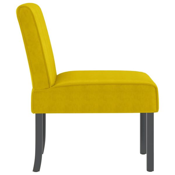 vidaXL Slipper Chair Yellow Velvet, Solid Wood, Plywood Medium Durable