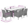 vidaXL Garden Dining Set Grey PE Rattan 6-seater UV-resistant materials