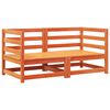 vidaXL Garden Sofa Wax brown Solid pine wood 27.6 x 27.6 x 26.4 in