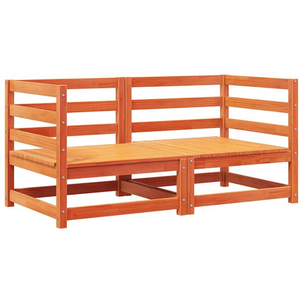 vidaXL Garden Sofa Wax brown Solid pine wood 27.6 x 27.6 x 26.4 in