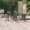 vidaXL Garden Dining Set Black and grey with dark grey cushions