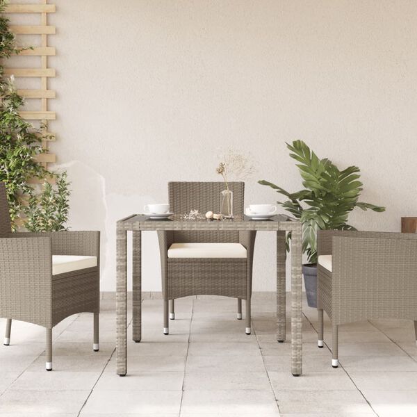 vidaXL Garden Table Set of 4 Light Grey